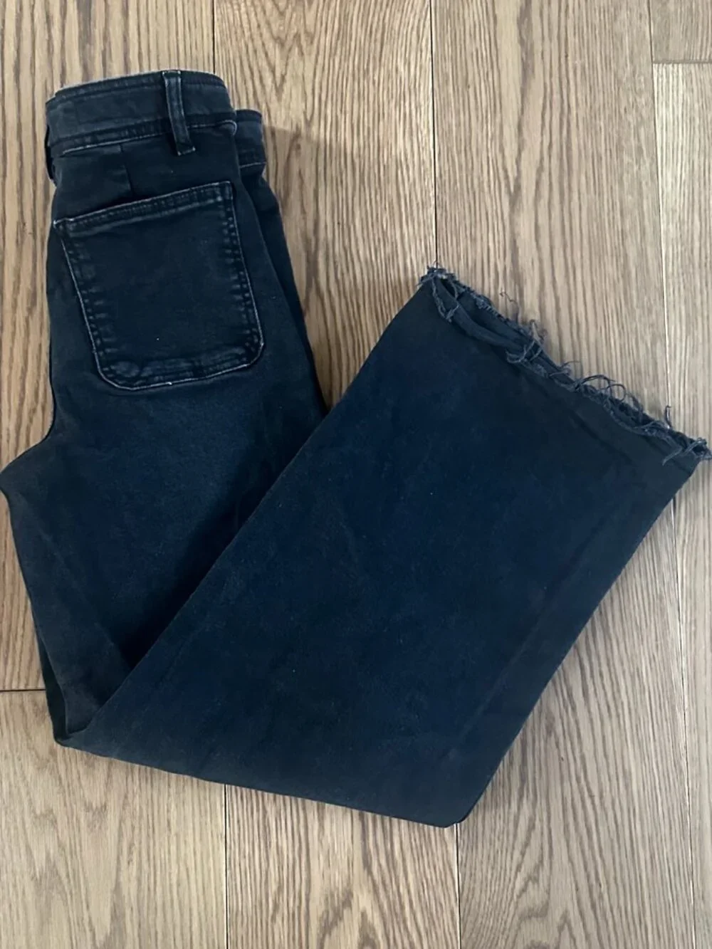Zara, Black denim wide leg pants, Kids size 13-14.